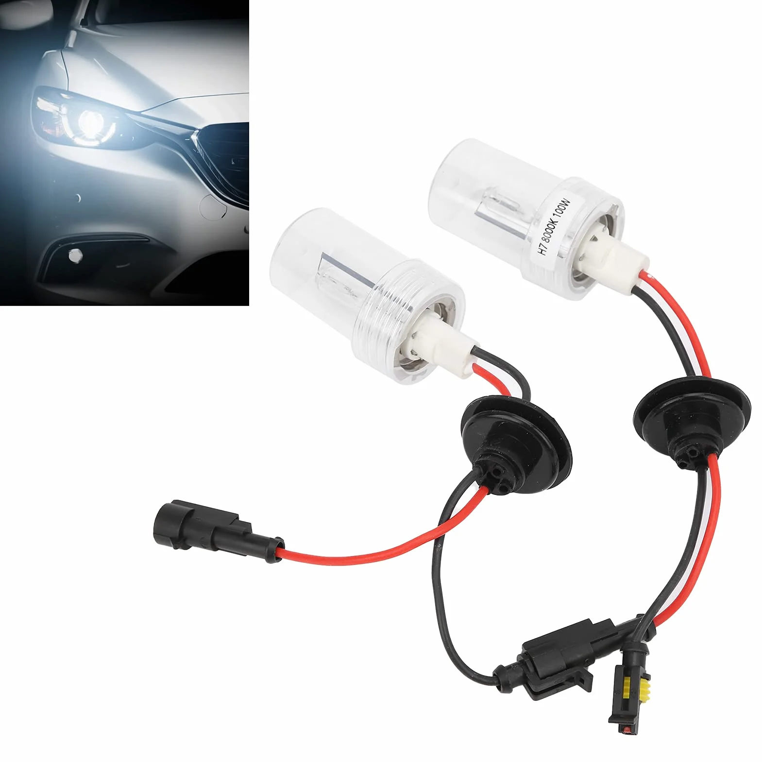 Ampoule de Phare H7 100W 8000K Xénon 12V 2 Pièces
