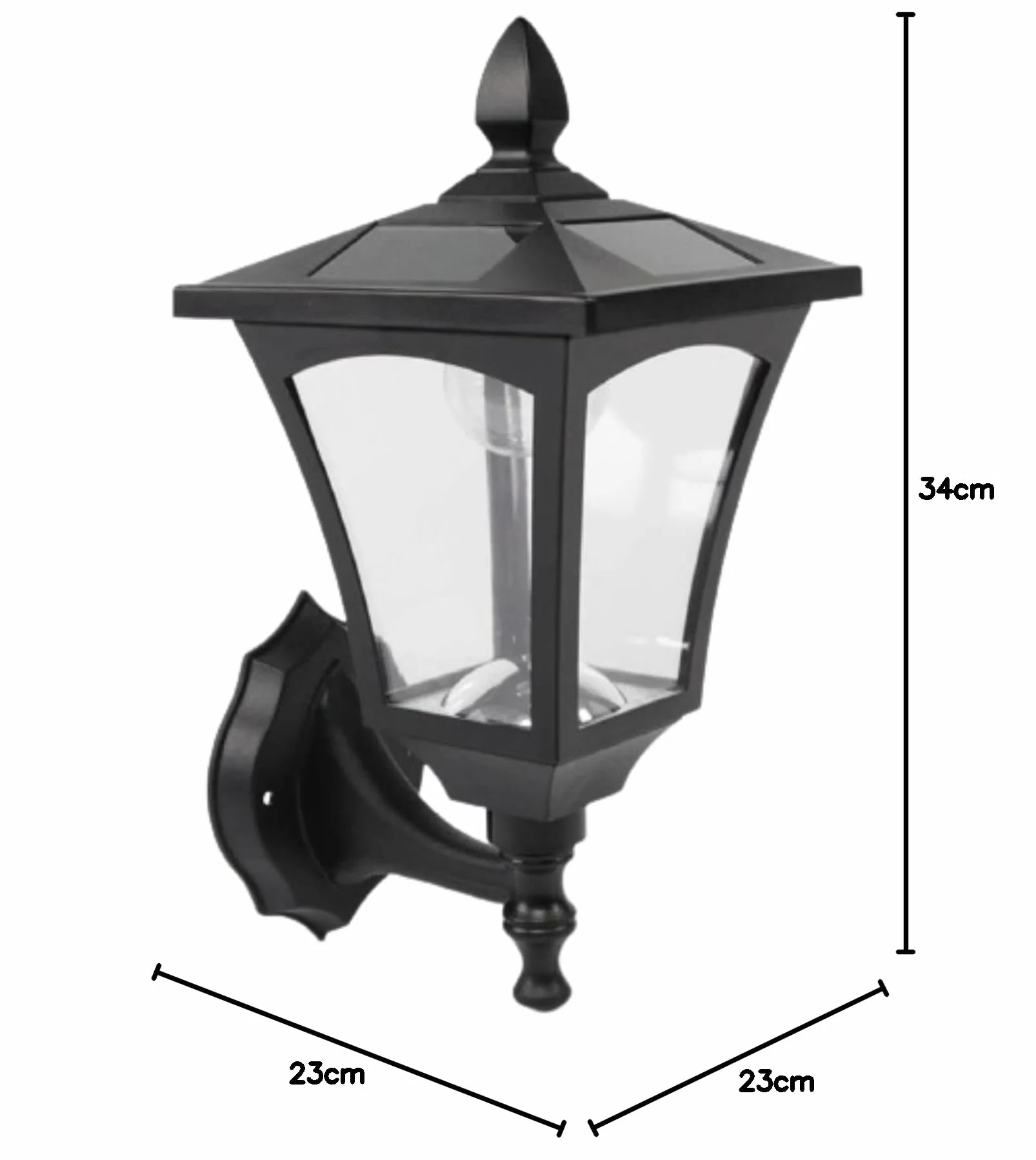 Lampadaire Solaire LED Extérieur en Aluminium Design Traditionnel Moderne Waterproof