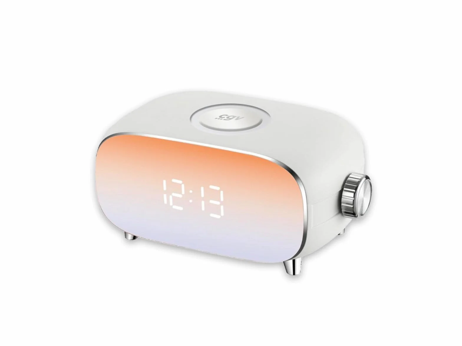 Radio réveil Alba avec simulateur d’aube et crépuscule, 15 lumières, bruits blancs, Snooze, charge USB, Blanc