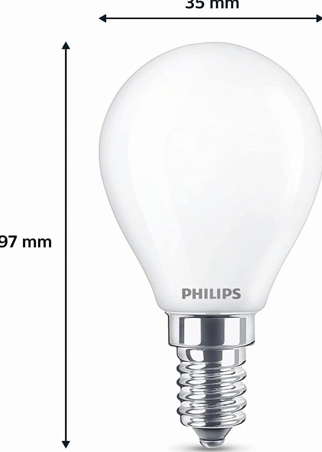 Philips Lot de 2 ampoules LED Classic E14 40 W équivalent blanc chaud mat