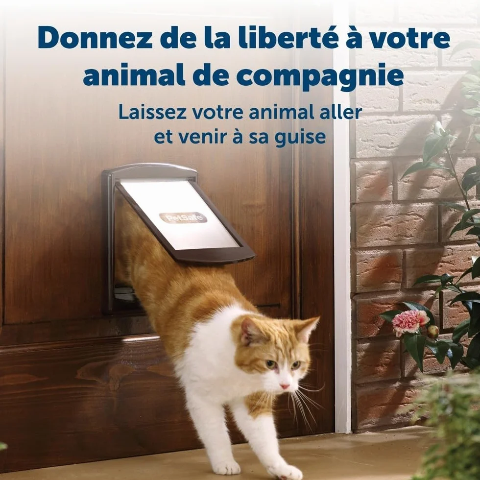 PetSafe Porte pour Animaux de Compagnie 2 Options de Fermeture Chatière Grand Blanc