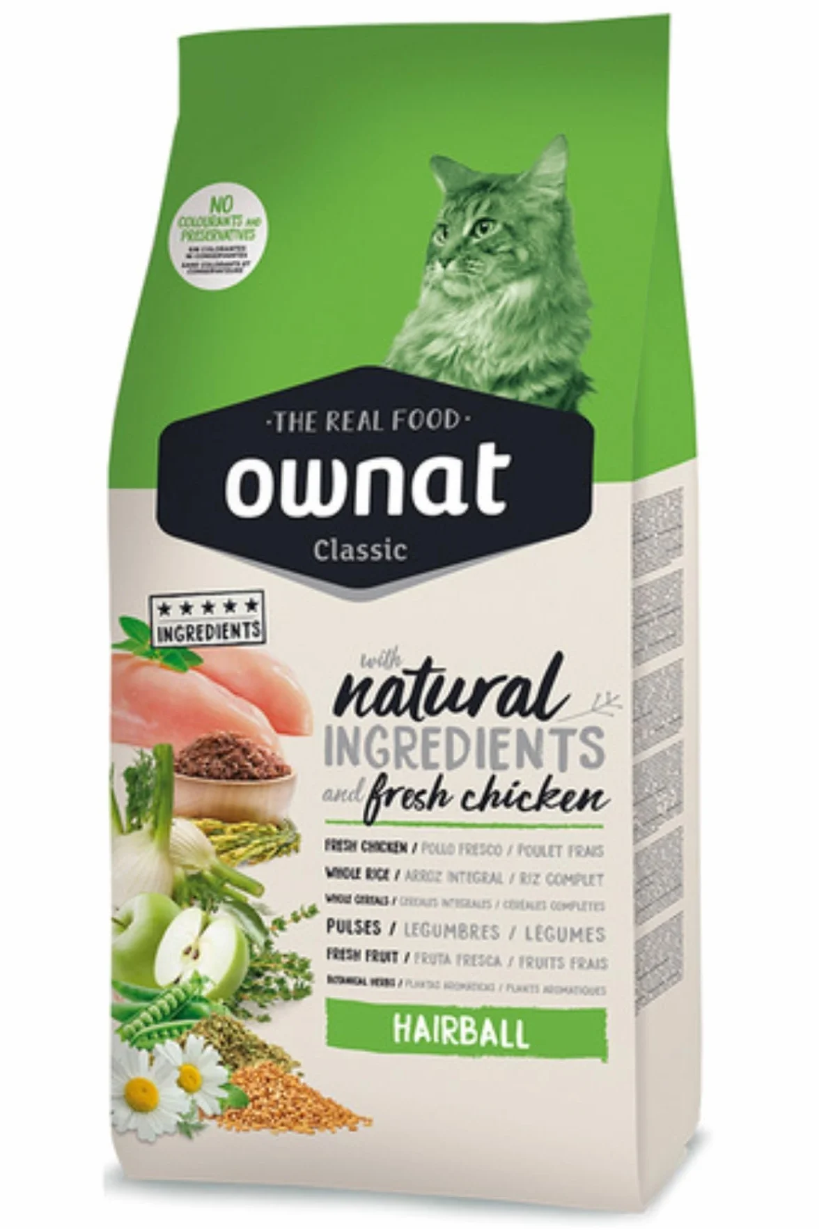 Ownat Classic Hairball 1,5 kg Croquette Pour Chat Anti Boule De Poils