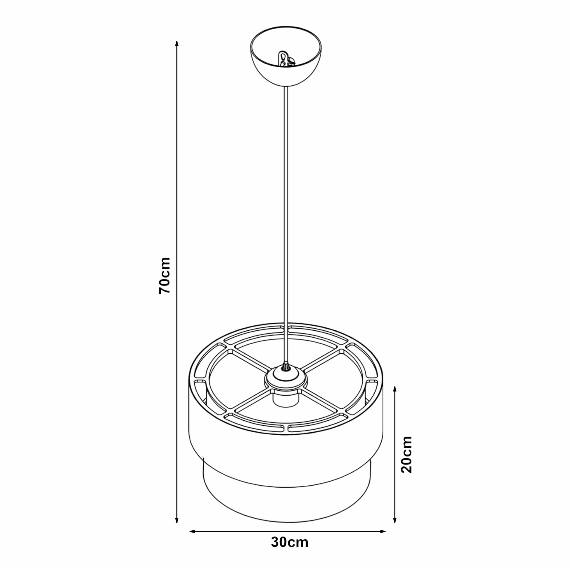 Lux.pro Suspension Luminaire Charmante Enfant Plafonnier Lustre Lampe à Suspendre Abat-jour Double E27 Plastique Tissu Hauteur 70 cm Motif Planètes Blanc