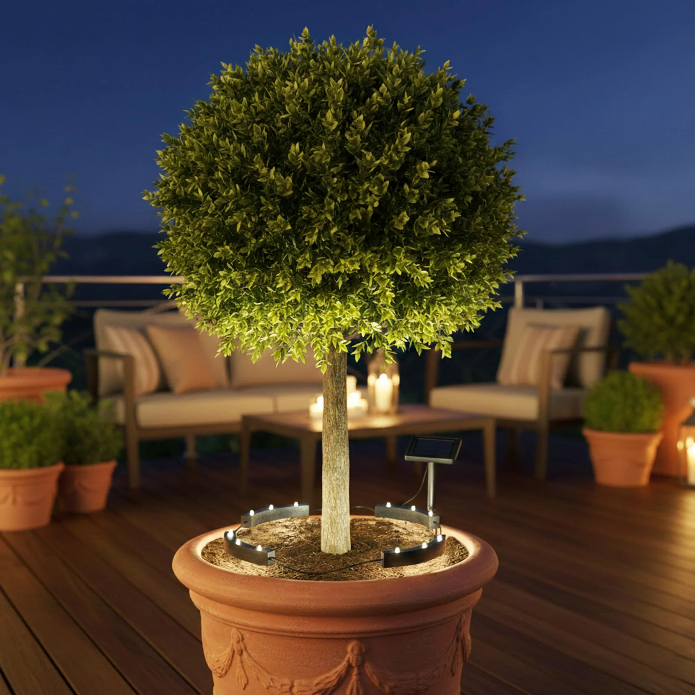 Spetebo Ensemble de 4 éclairages LED solaires pour fleurs en pot - Guirlande décorative jardin