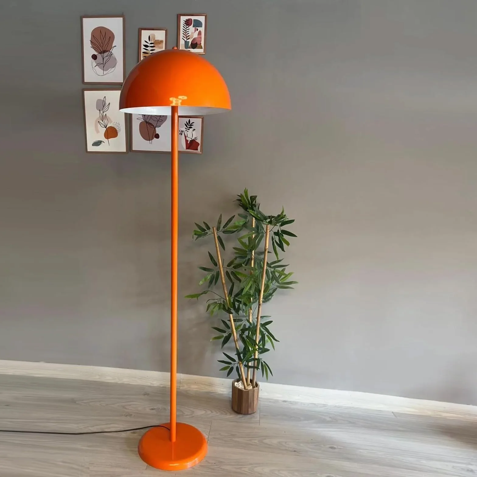 Gorkiede Lampadaire Métal 40 cm Orange avec Douille E27 Salon Moderne