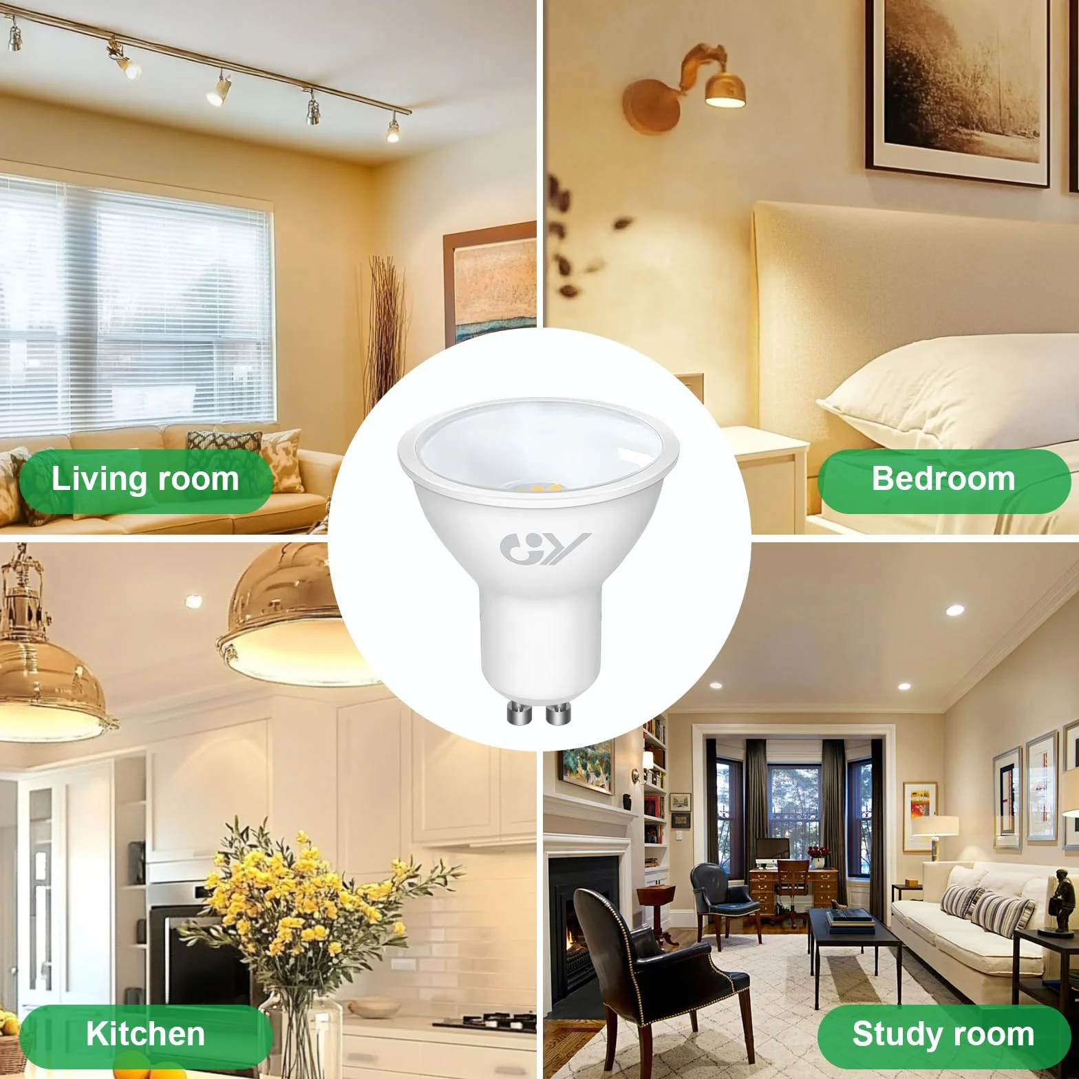 Ampoules LED GU10 Classe A 2.9W Equivalent 50W 520LM 3000K Blanc Chaud Angle 100° Non-Dimmable Lot de 10