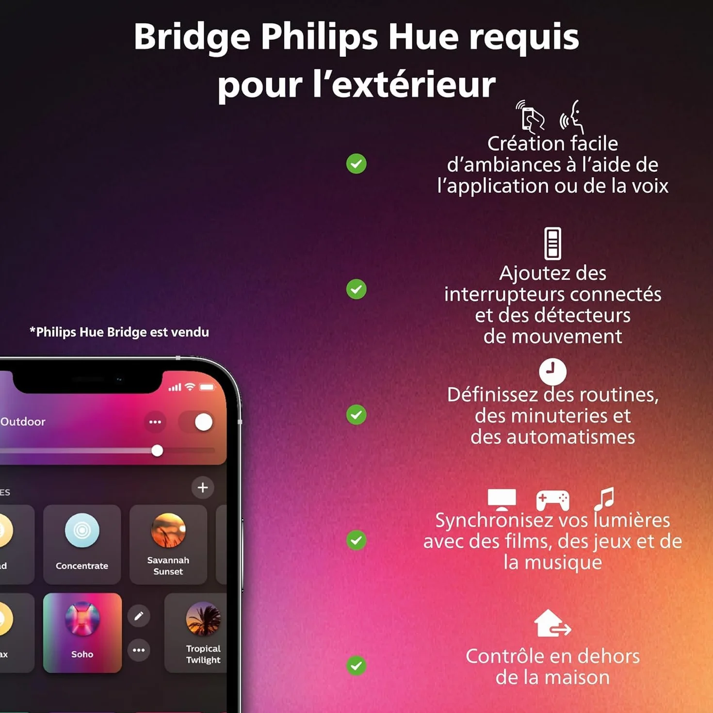 Philips Hue Play Extension Noir White Color Ambiance Works with Alexa Google Assistant Apple Homekit