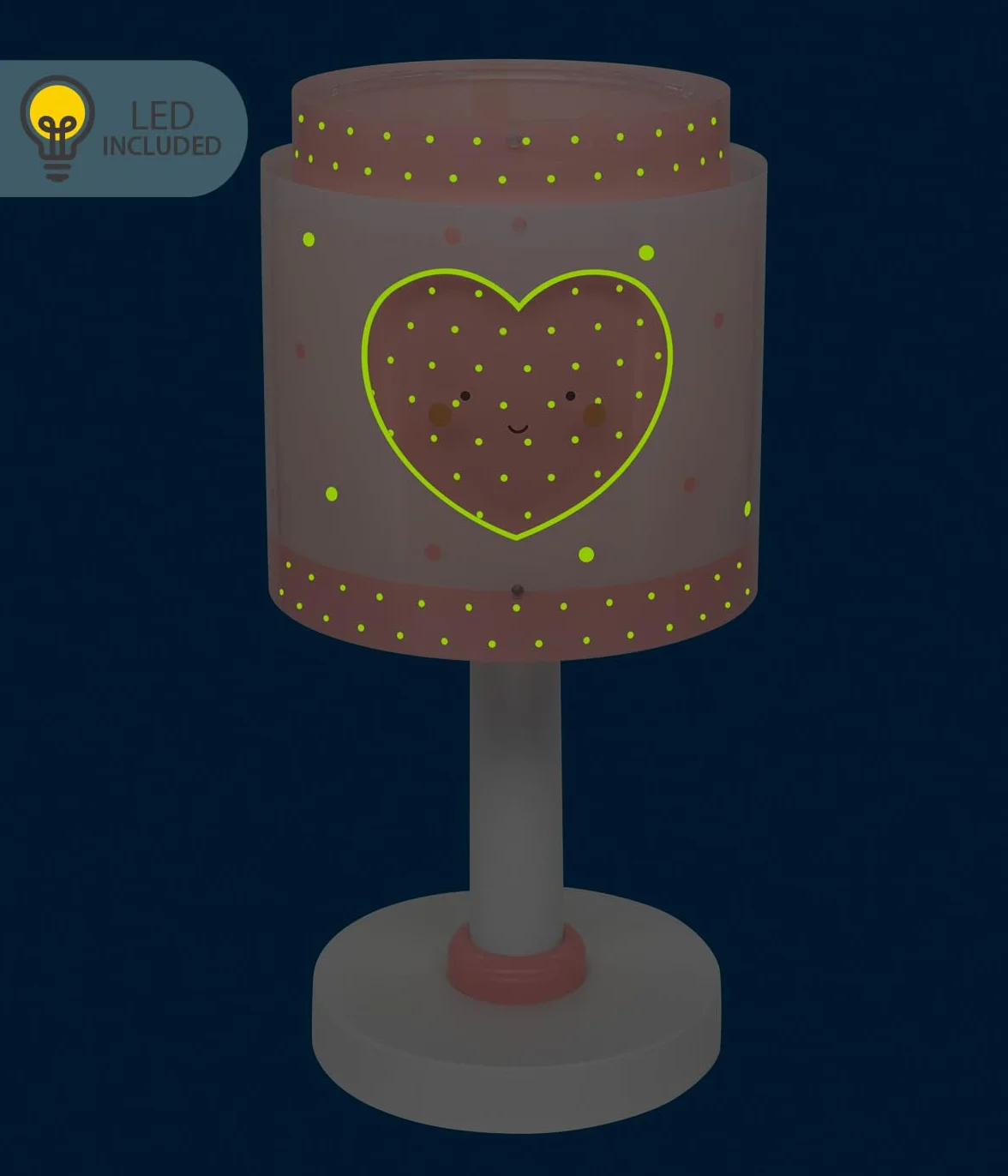 Dalber Lampe de chevet enfant Baby Dreams Rose Cœur G4 LED 4 W
