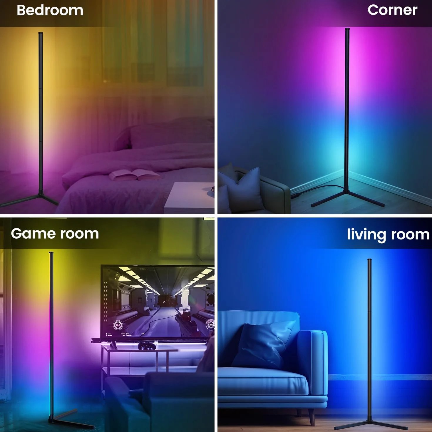 Lampadaire LED sur Pied avec APP et Télécommande 16 Millions de Couleurs Synchronisation Musicale