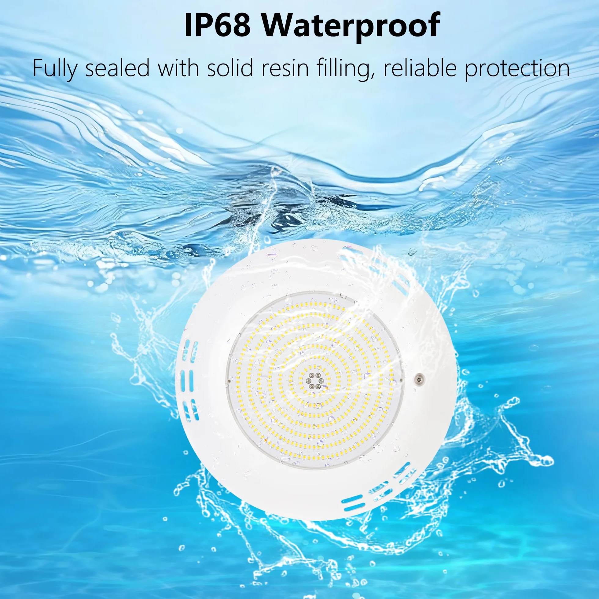 Projecteur Piscine LED 35W 6000K 3500lm IP68 Ø275mm 12V AC/DC Montage en Surface