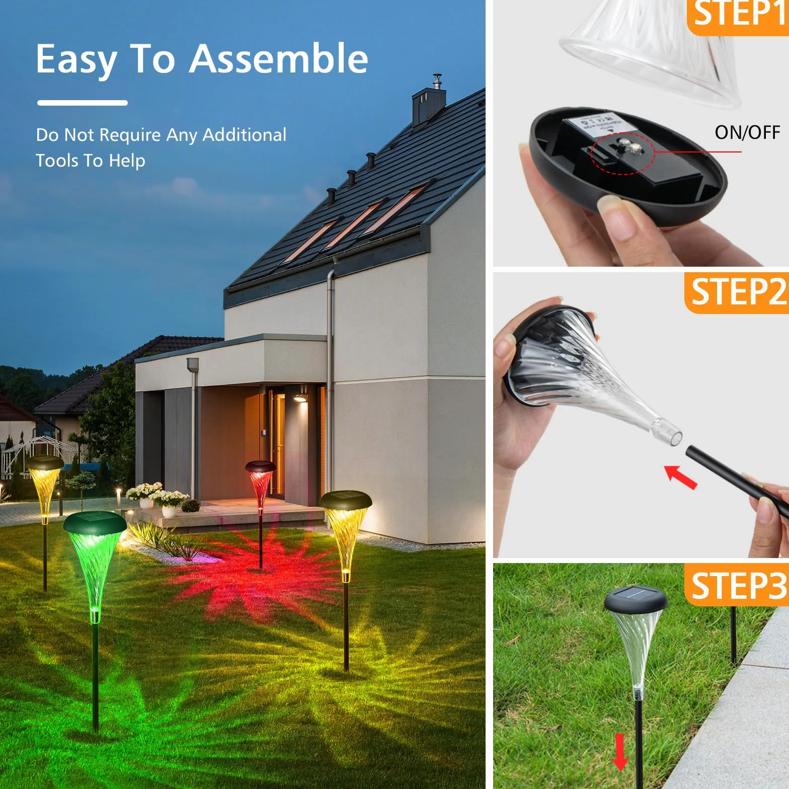 Joltix Lampe Solaire Extérieur Jardin 4 Pack LED Colorée Blanche Chaude Étanche Allée Patio