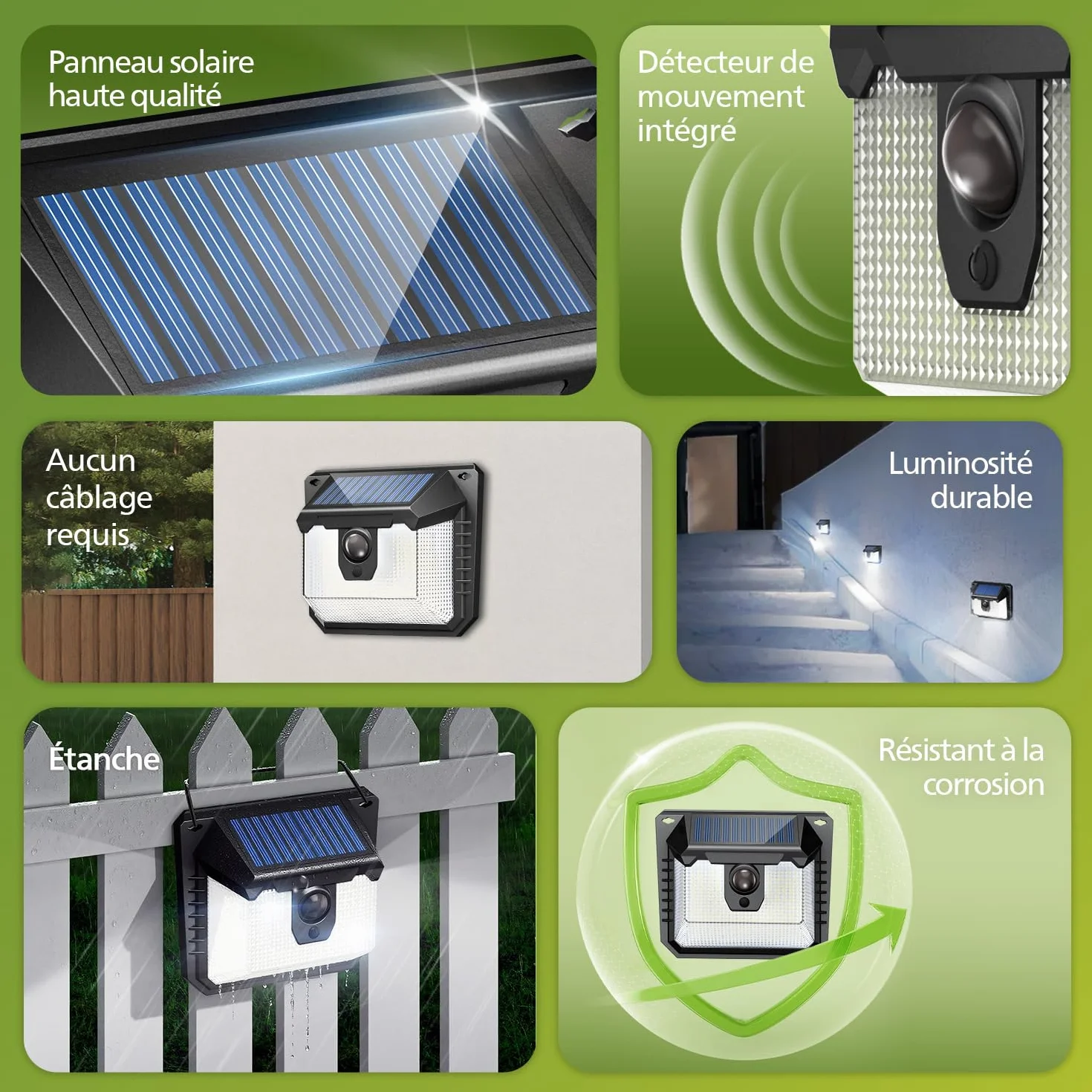 Philips Lampe Solaire Extérieur Détecteur 120 LEDs Sécurité 3 Modes Étanche Jardin Clôture Garage Lot de 2
