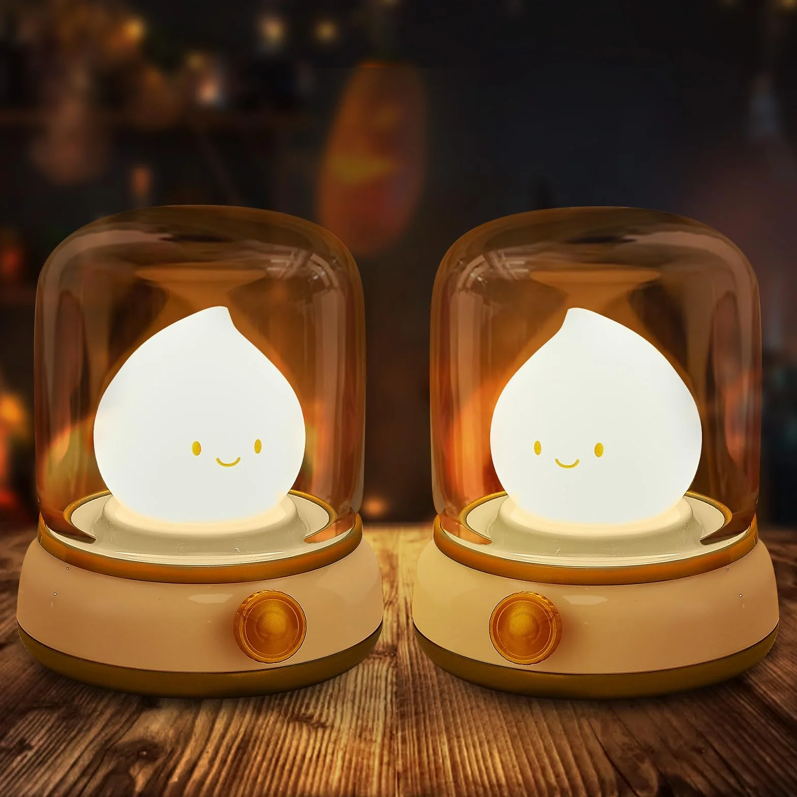 VoMii Lampe de Chevet LED Dimmable avec Mode Chaud et Bougie, USB Rechargeable avec Minuteur