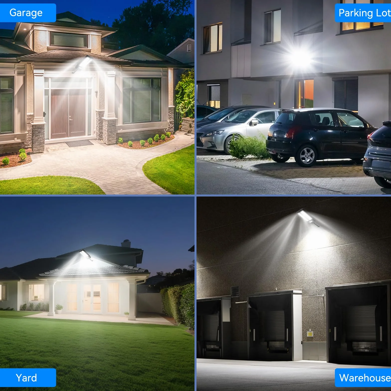 Adewalk 700W*2 Lampe Solaire Extérieure IP66 avec Télécommande et Capteur de Mouvement, 6500K LED Super Lumineux
