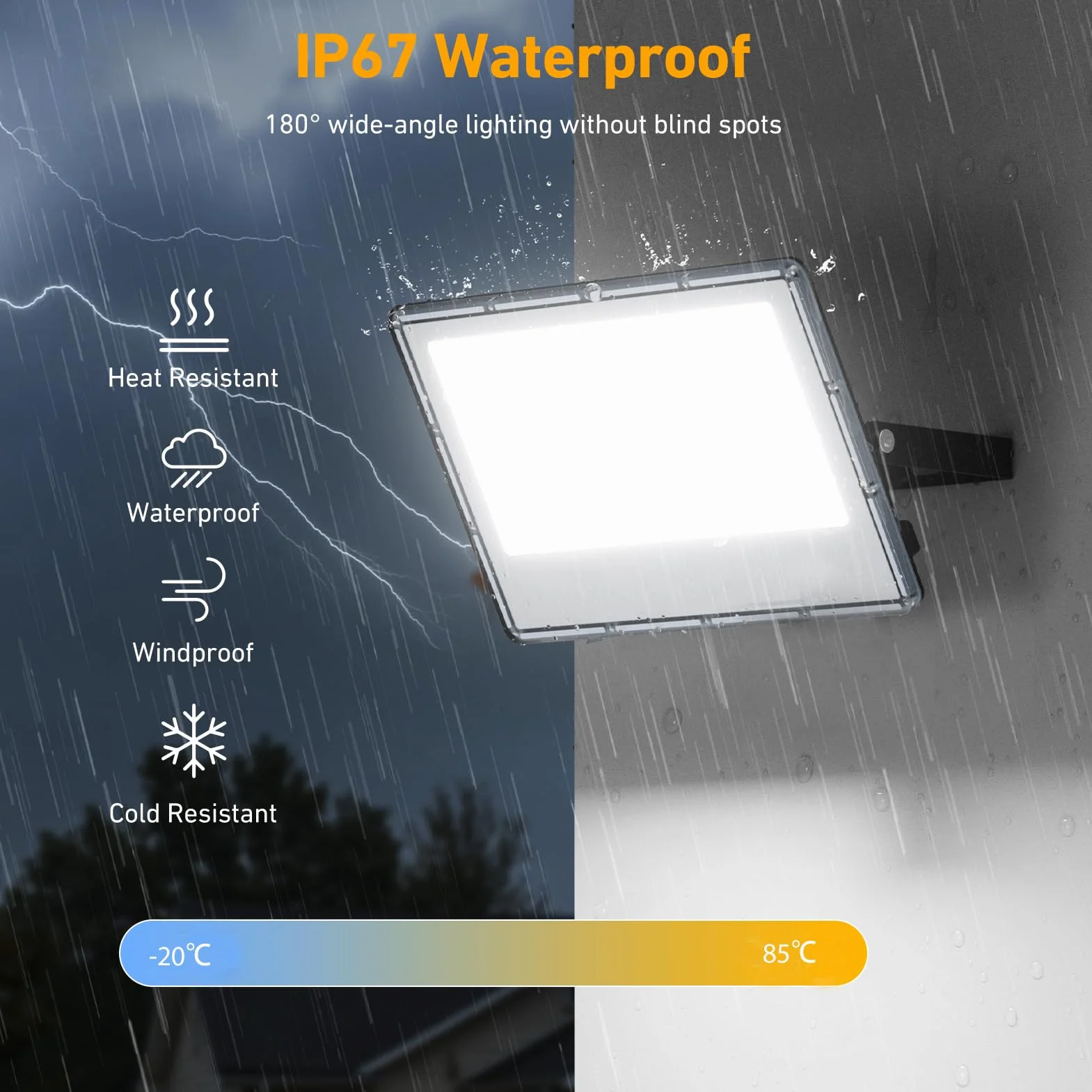 Projecteur LED Extérieur 100W 10000LM IP67 7000K Blanc Froid Spot LED Etanche
