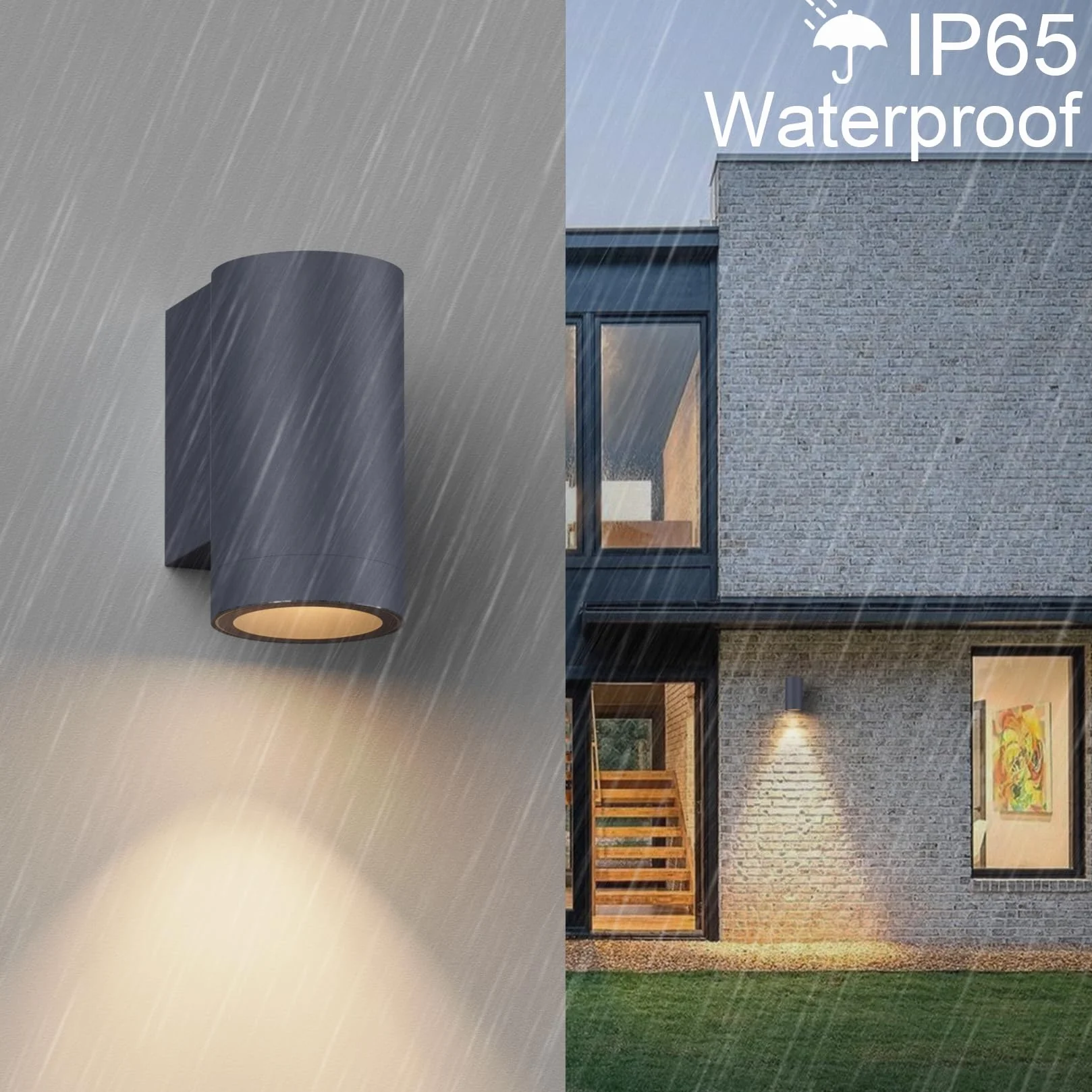 Klighten Applique Murale Exterieur IP65 GU10 Aluminium Lampe Murale Anthracite