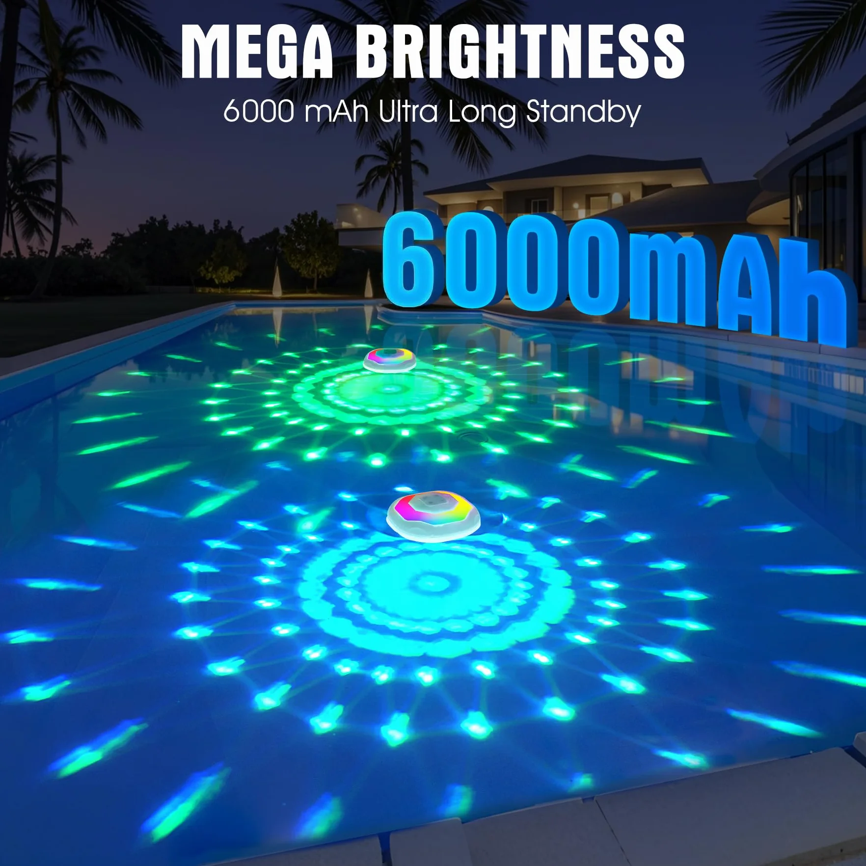 DeeprBetter Lampe Piscine Flottante LED IP68 Rechargeable sans Fil avec Télécommande