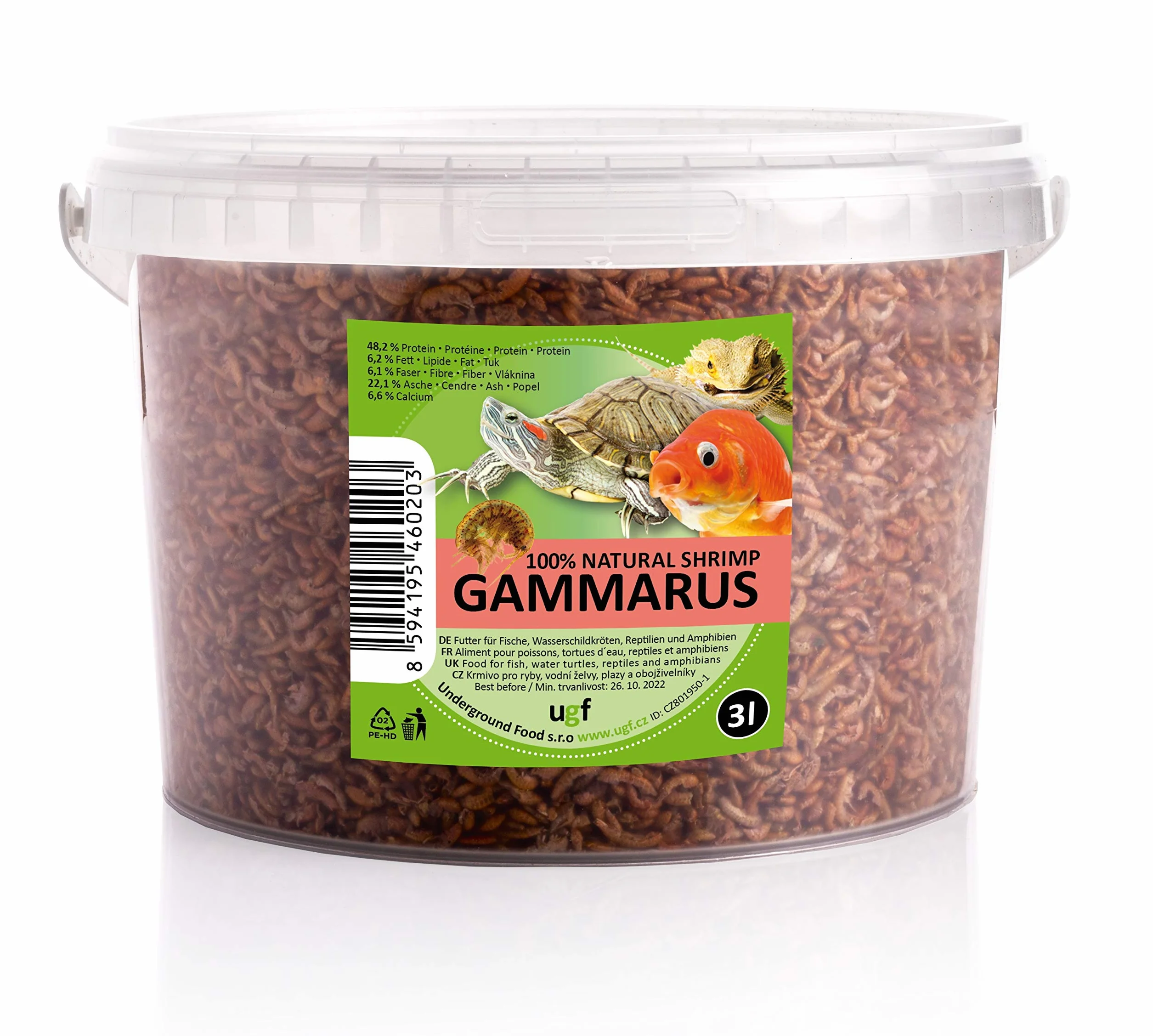 Gammarus Crevettes d'Eau Douce séchées 318 g Nourriture pour Tortues Poissons d'Aquarium