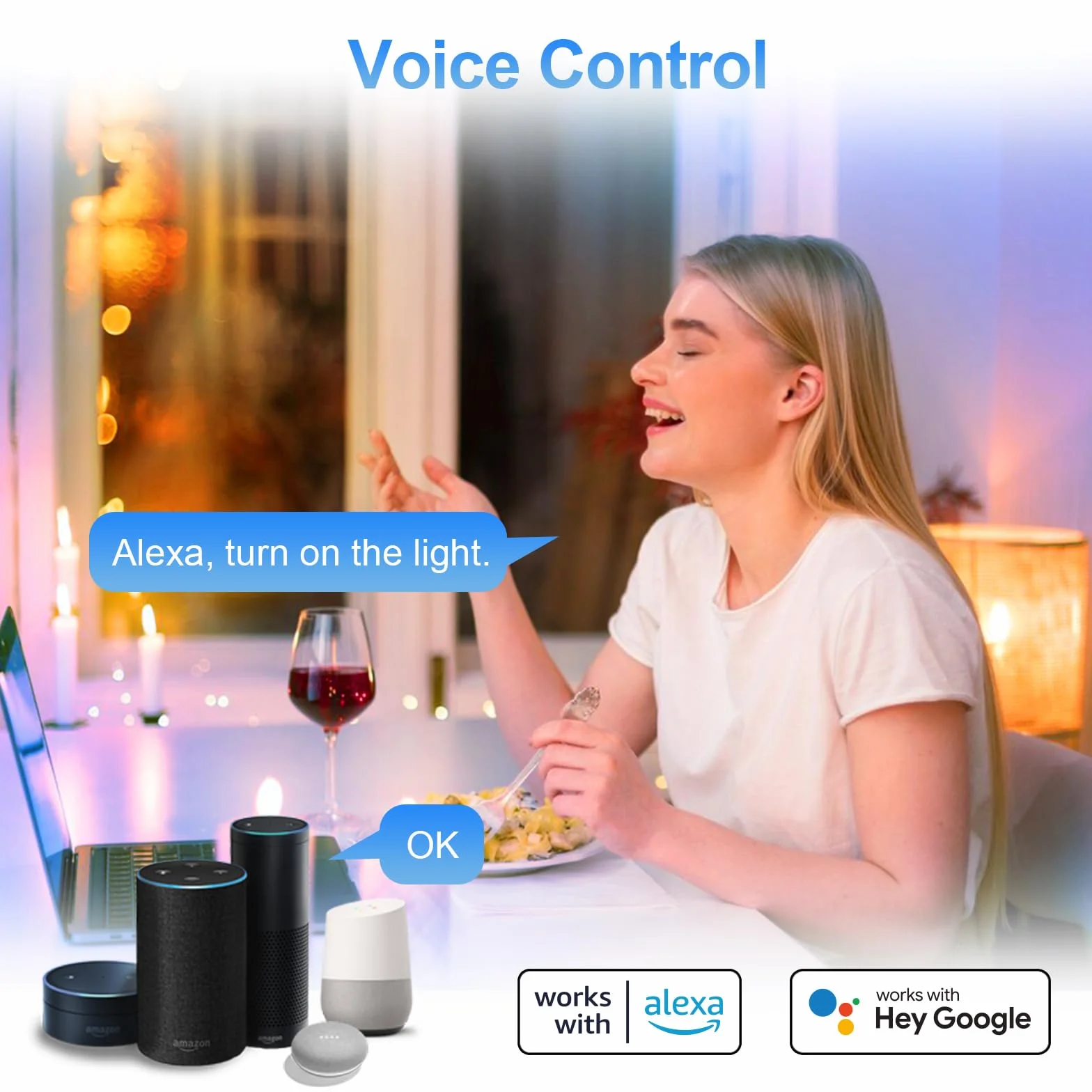 Ampoule Connectée E27 WiFi 7W 806LM Ampoule LED Intelligente RGB+CCT 2700K-6500K Compatible Alexa Google Home 2PCs