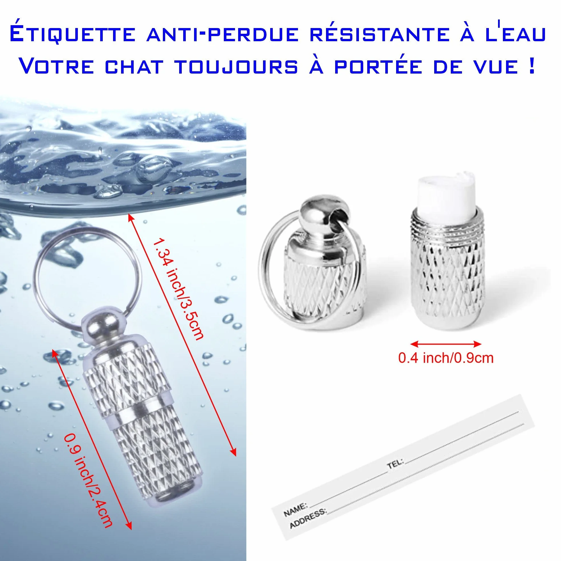Collier Chat Réfléchissant Nylon avec Boucle Sécurité Anti-Étranglement et ID Tag