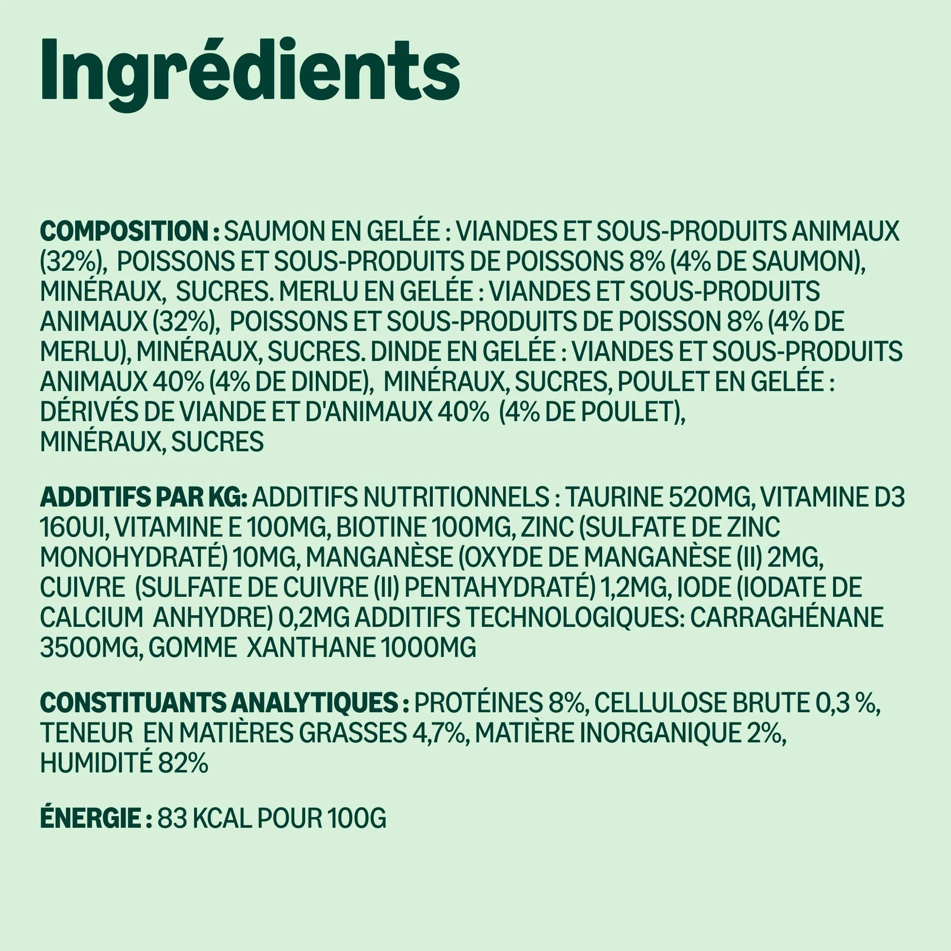Amazon Nourriture complète sans céréales pour Chats Adultes, sélection variée en gelée, 4,8 kg (48 Paquets de 100 g)