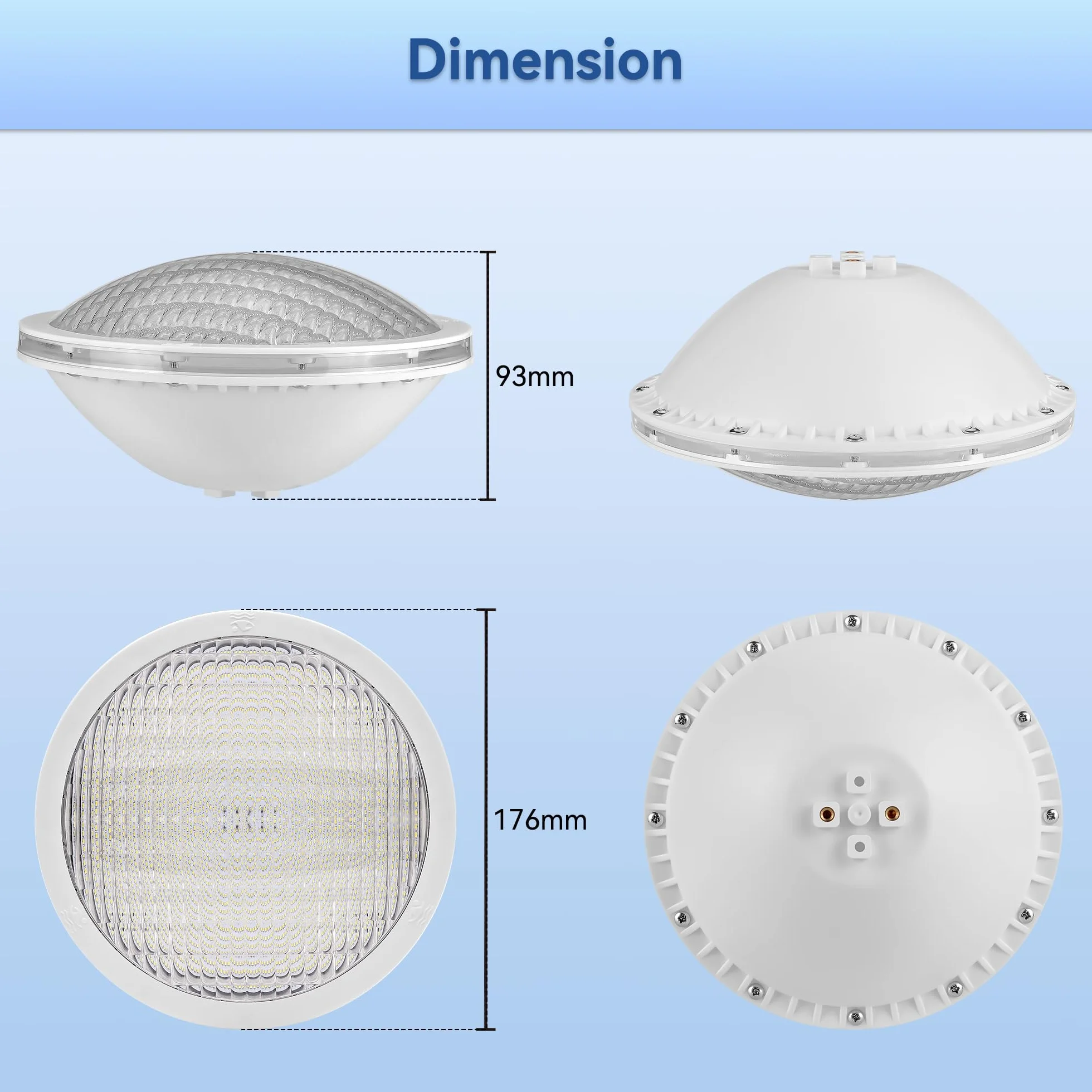LyLmLe Lampe Piscine PAR56 18W Spot Etanche IP68 LED Submersible 12V DC/AC 6000K Blanc Froid