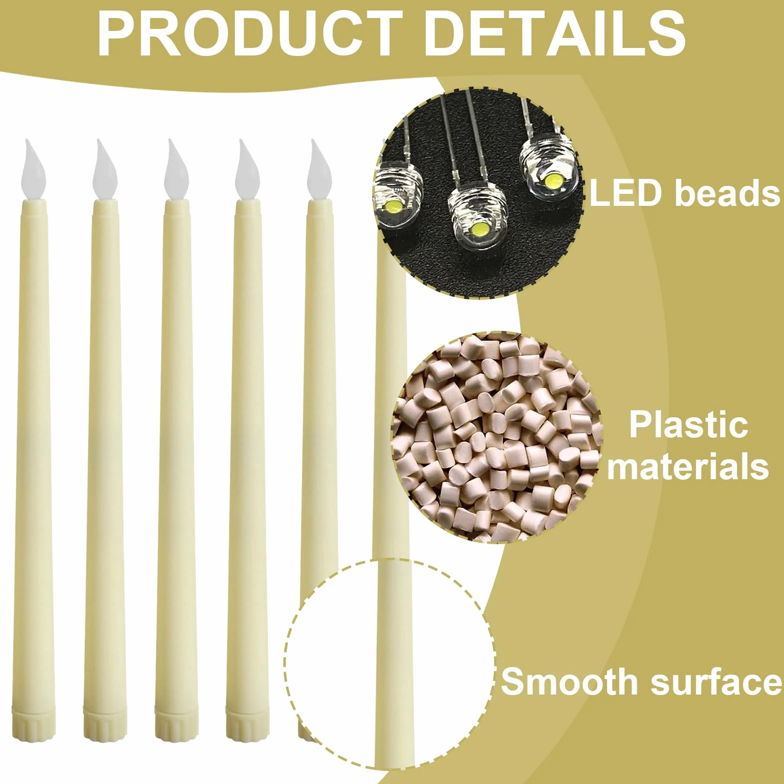 Bougies LED Flamme Vacillante Ivoire 6 Pièces Fausse Bougie Électrique Décorative