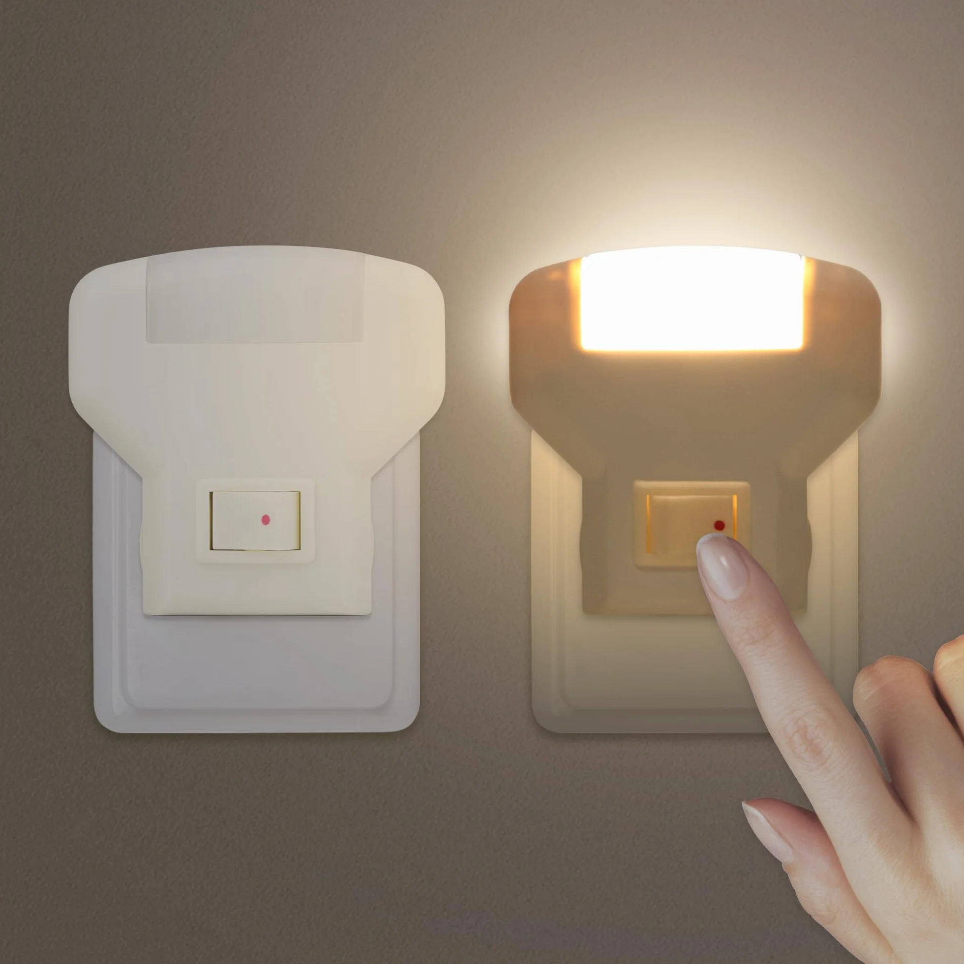 Veilleuse LED Prise Secteur avec Interrupteur Lot de 2 Blanc Chaud Annmore