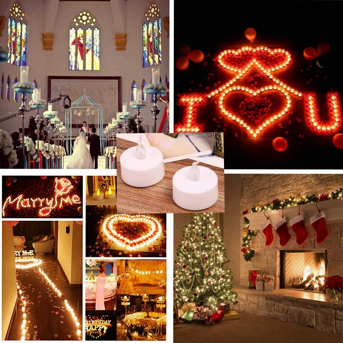 Bougies LED CR2032 sans flamme vacillante pour décoration Noël Mariage