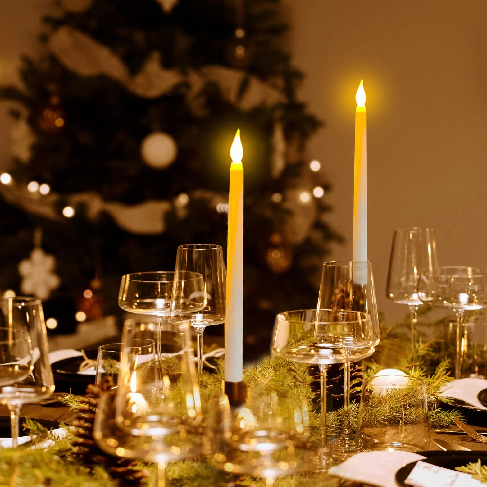 Bougies à LED sans Flamme, Bougie Électrique, Lampe pour Décoration de Fête