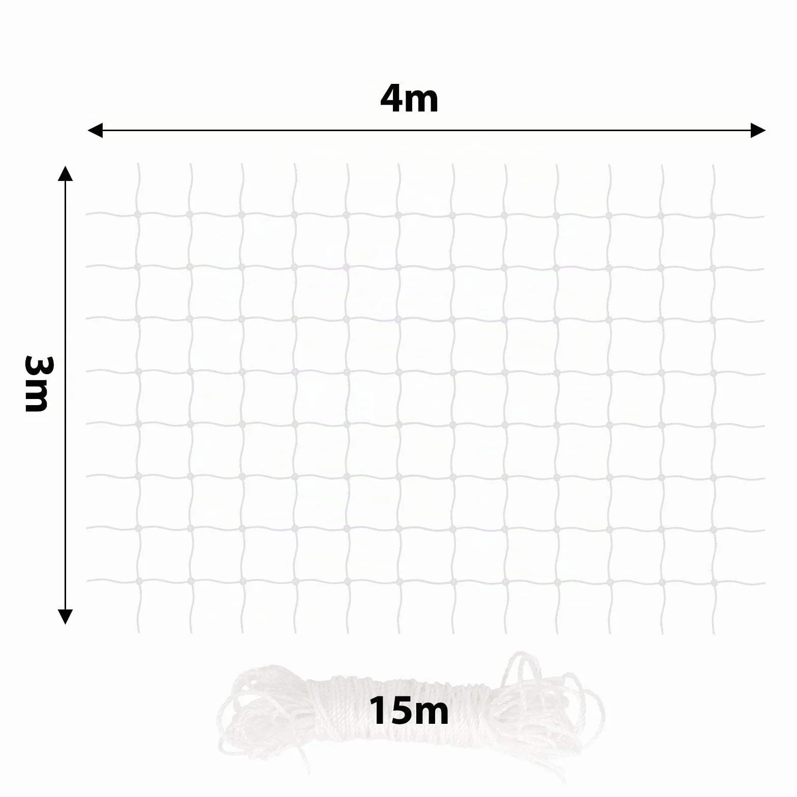 Filet de Protection pour Balcon pour Chats, Nylon Transparent 3x4 m, Résistant aux Intempéries, Installation sans Perçage