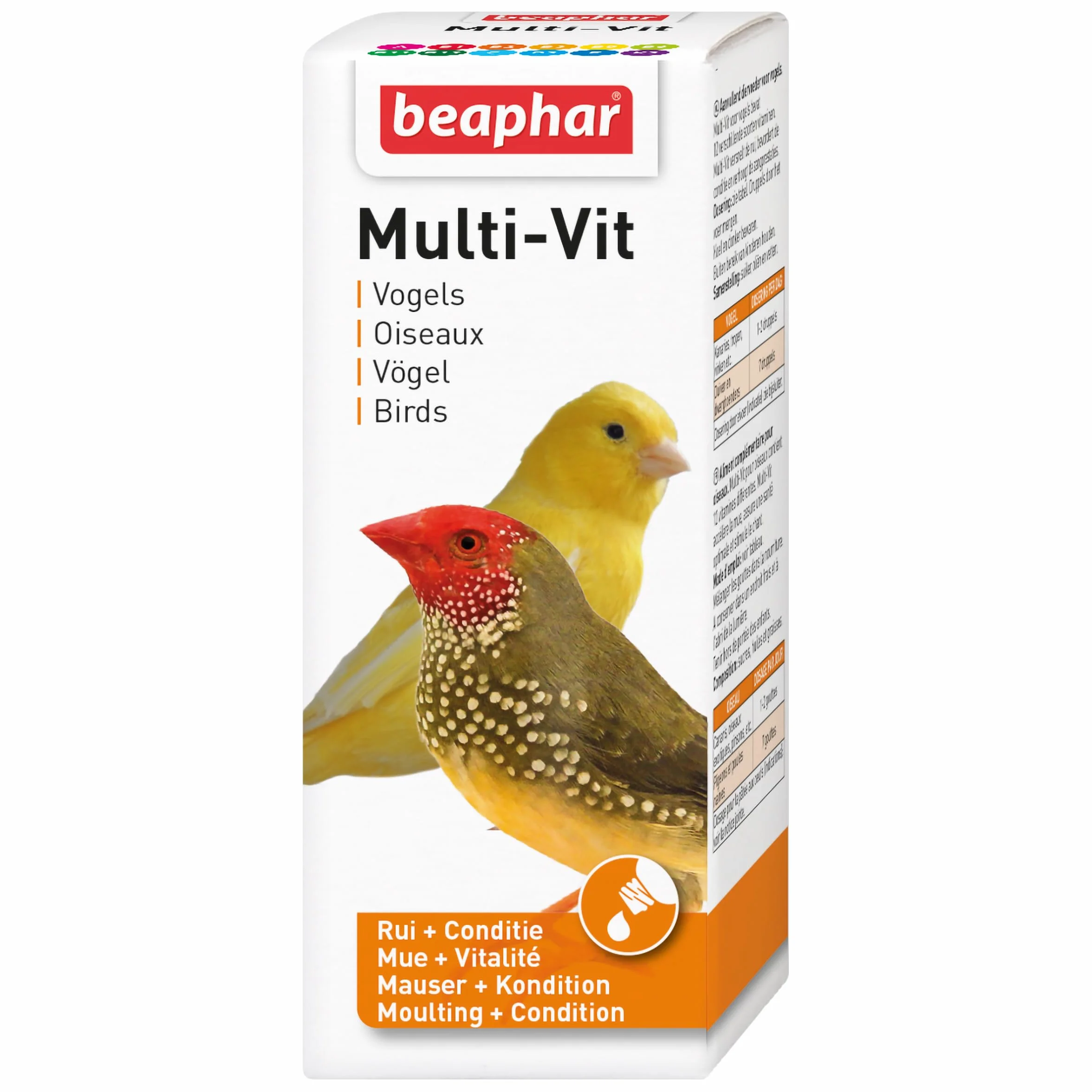 Beaphar Multi-VIT 50 ML vitamines pour oiseau 11 vitamines santé plumage