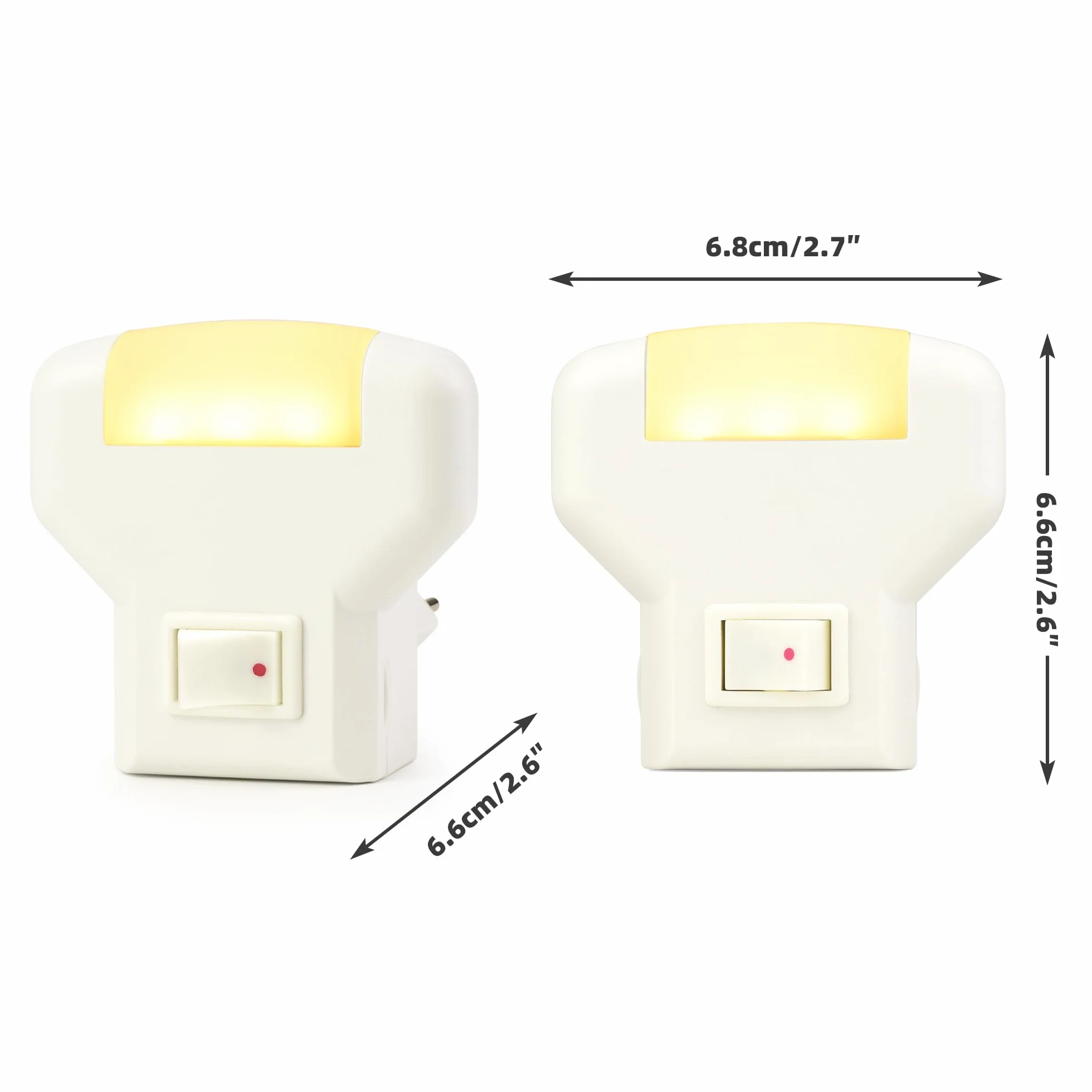 Veilleuse LED Prise Secteur avec Interrupteur Lot de 2 Blanc Chaud Annmore