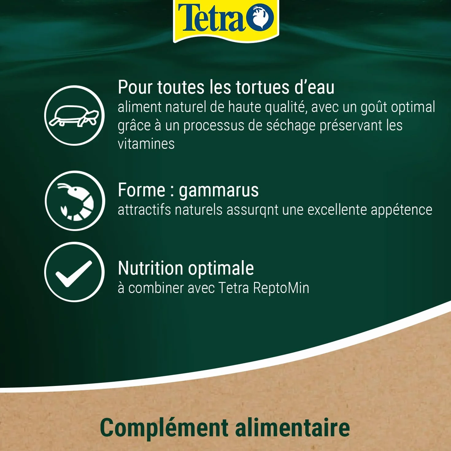 TETRA Gammarus Complément Alimentaire Naturel pour Tortues d'Eau 1 Litre