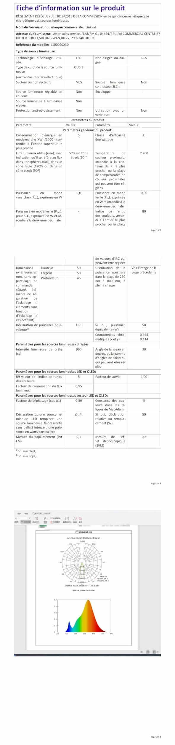 Linkind Ampoules LED GU5.3 MR16 12V 5W Blanc Chaud 2700K 520LM Lot de 5