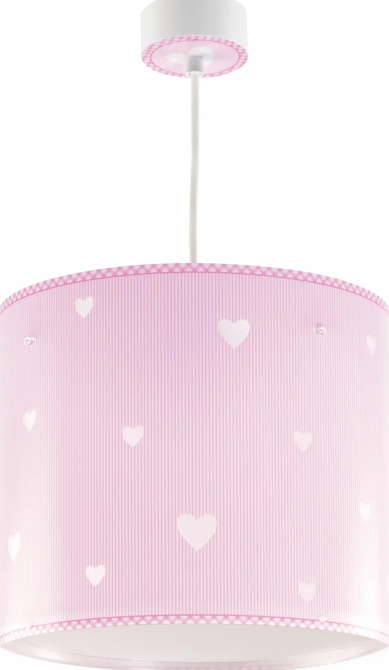 Dalber Lampe Suspension Plafonnier Enfants Sweat Dreams Pink Cœurs Rose E27