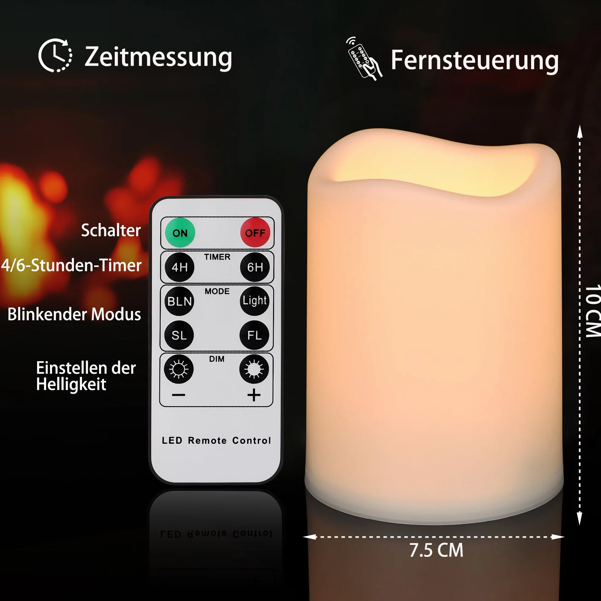 Lot de 9 bougies LED sans flamme avec télécommande - Minuterie - Étanche - Décoration intérieur extérieur