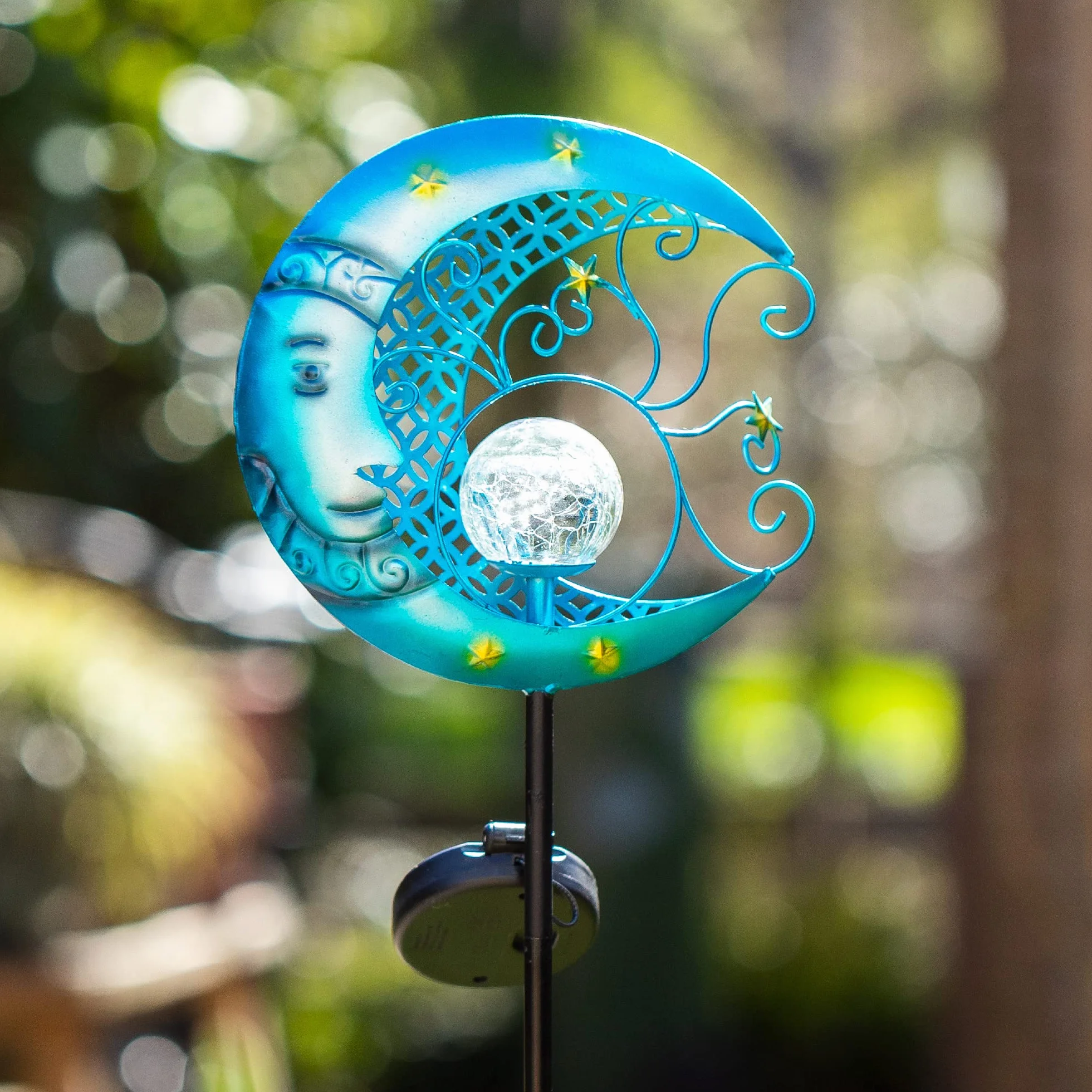 Lampes Solaires de Jardin Extérieur LED Imperméable en Forme de Lune