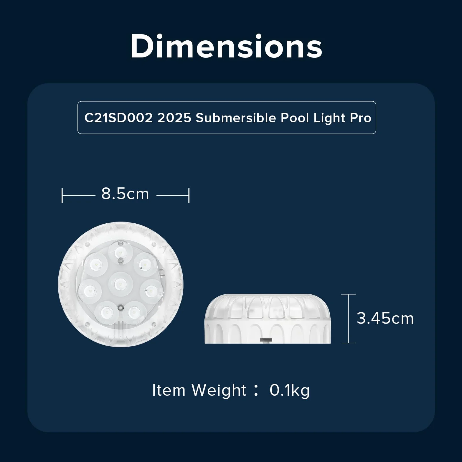 SANSI Éclairage De Piscine RGB Haute Luminosité Lampe LED Submersible IP68 4Pack