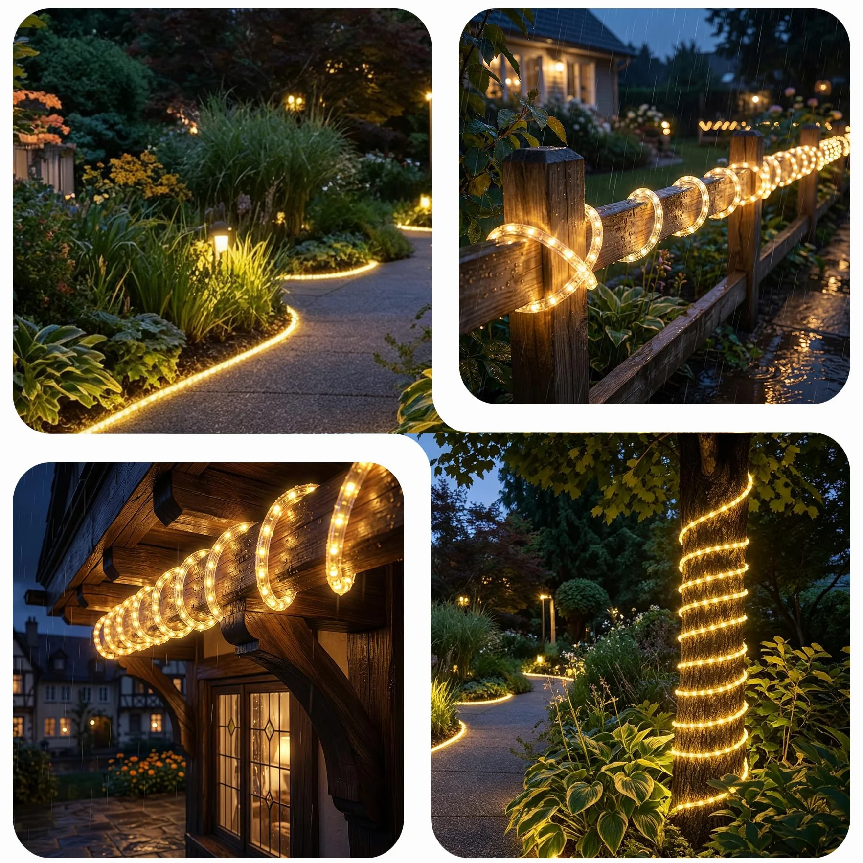 Guirlande Lumineuse LED Tube 14 Mètres 504 LED IP65 Extérieur Intérieur Jardin Décoration Fête