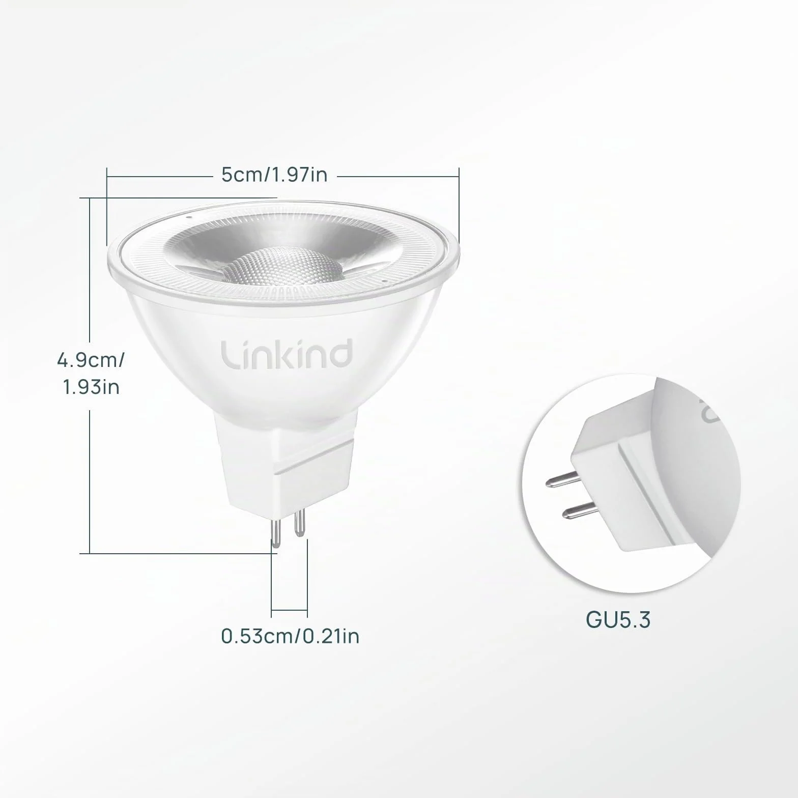 Linkind Ampoules LED GU5.3 MR16 12V 5W Blanc Chaud 2700K 520LM Lot de 5