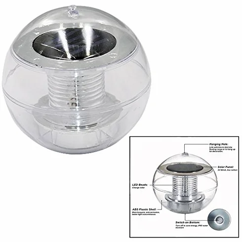 Lampe Solaire LED Flottante Boule, Lumière de Piscine colorée, Plein air Patio