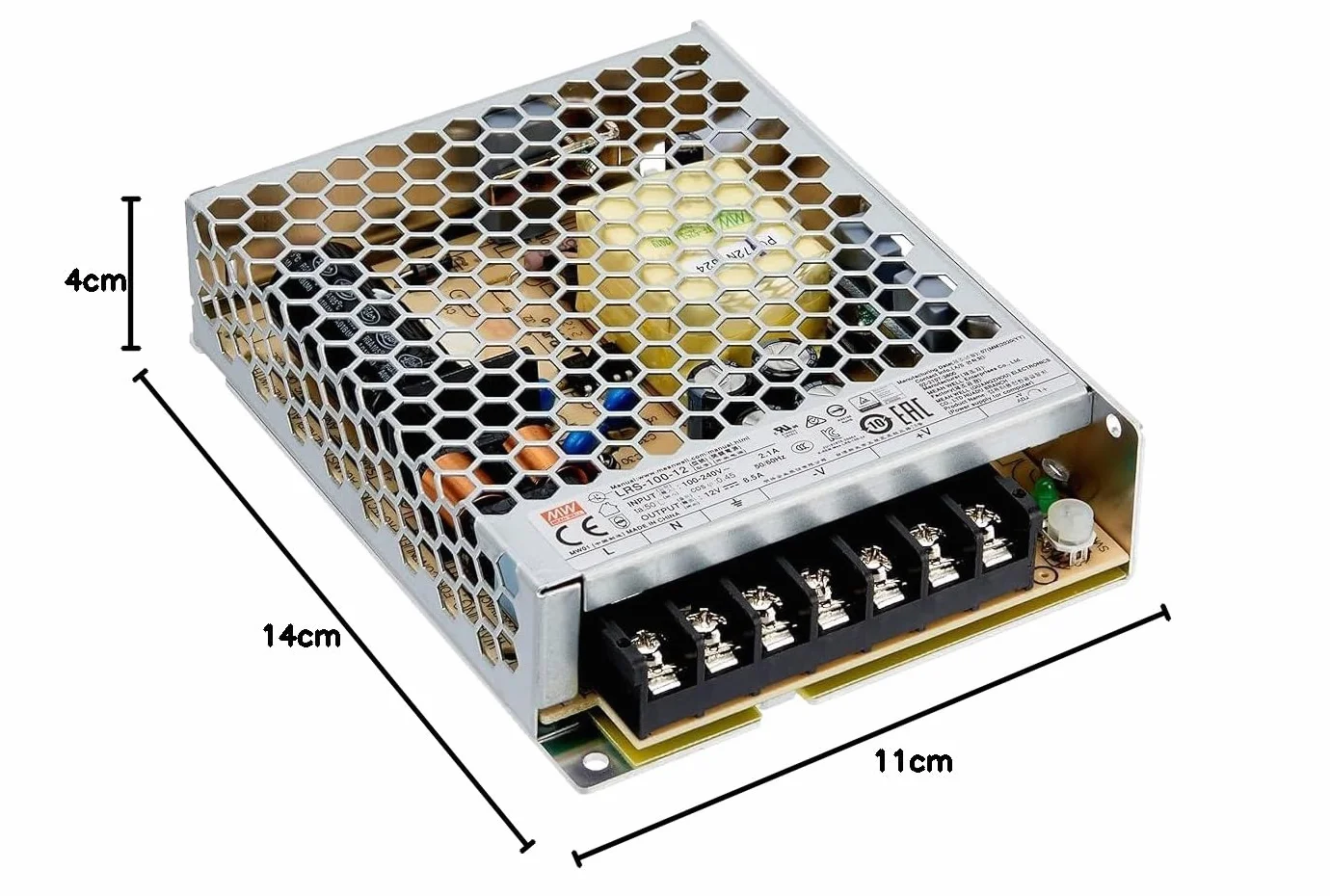 Meanwell LRS-100-12 Alimentation 12 V DC Noir