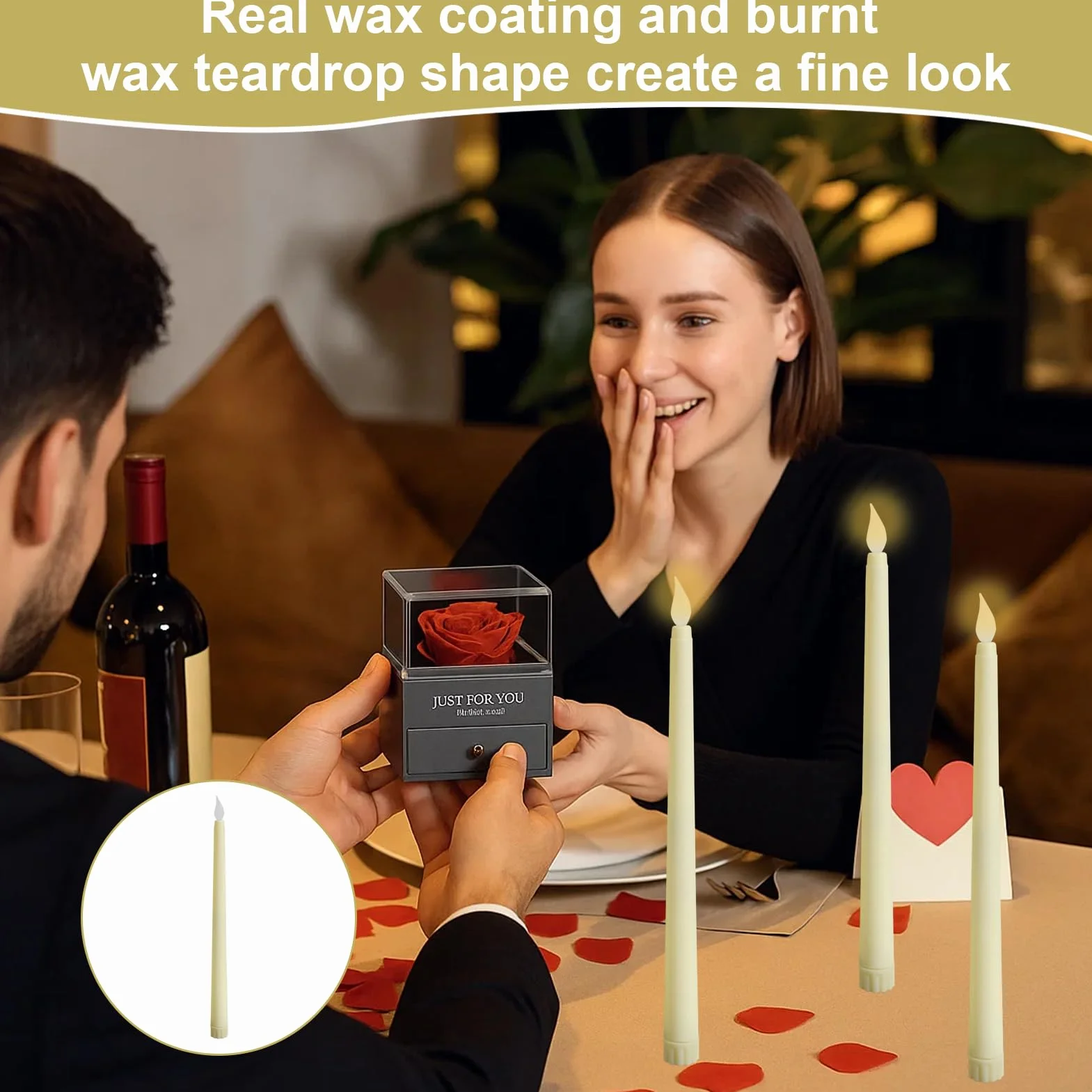 Bougies LED Flamme Vacillante Ivoire 6 Pièces Fausse Bougie Électrique Décorative