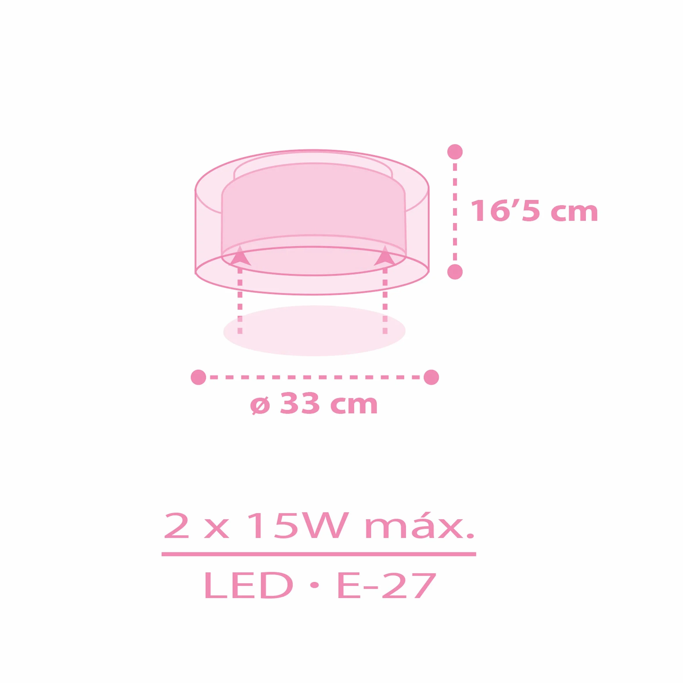 Dalber Plafonnier Enfant Licornes Animaux Unicorns Lustre Chambre Lampe Plafond E27 Rose