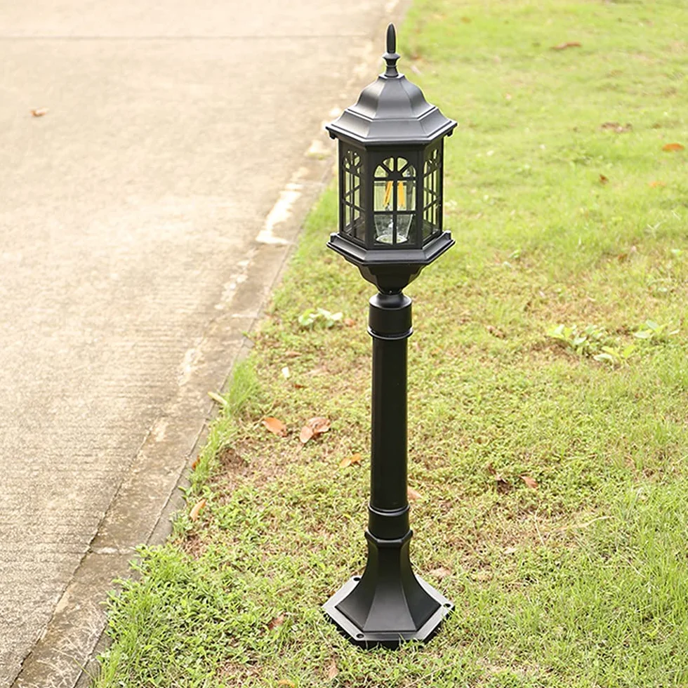 Lampadaire extérieur classique E27 80 cm IP55 Noir imperméable