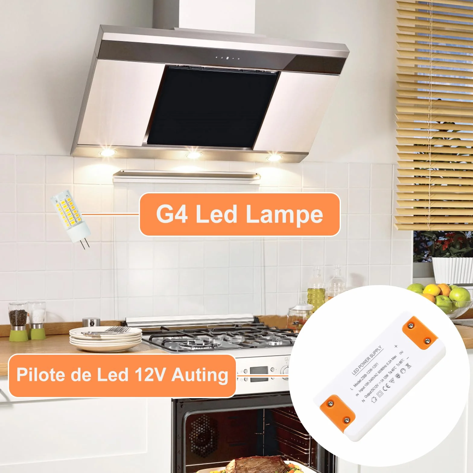 Transformateur 220V 12V LED 12W, Convertisseur AC DC pour G4 GU5.3 MR11 MR16