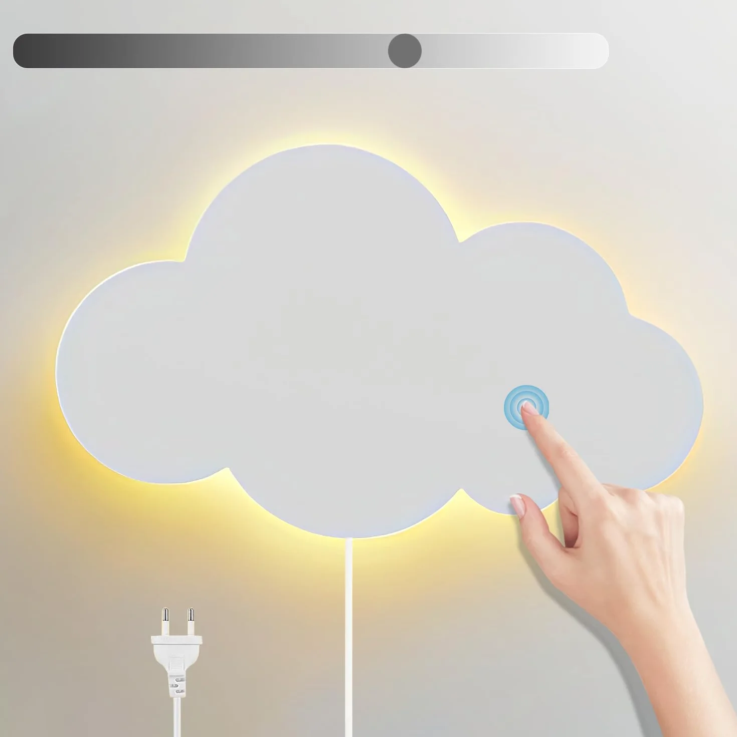 Lampe Murale LED avec Interrupteur Tactile Veilleuse Enfant Dimmable Blanc Chaud Prise Intérieur Moderne