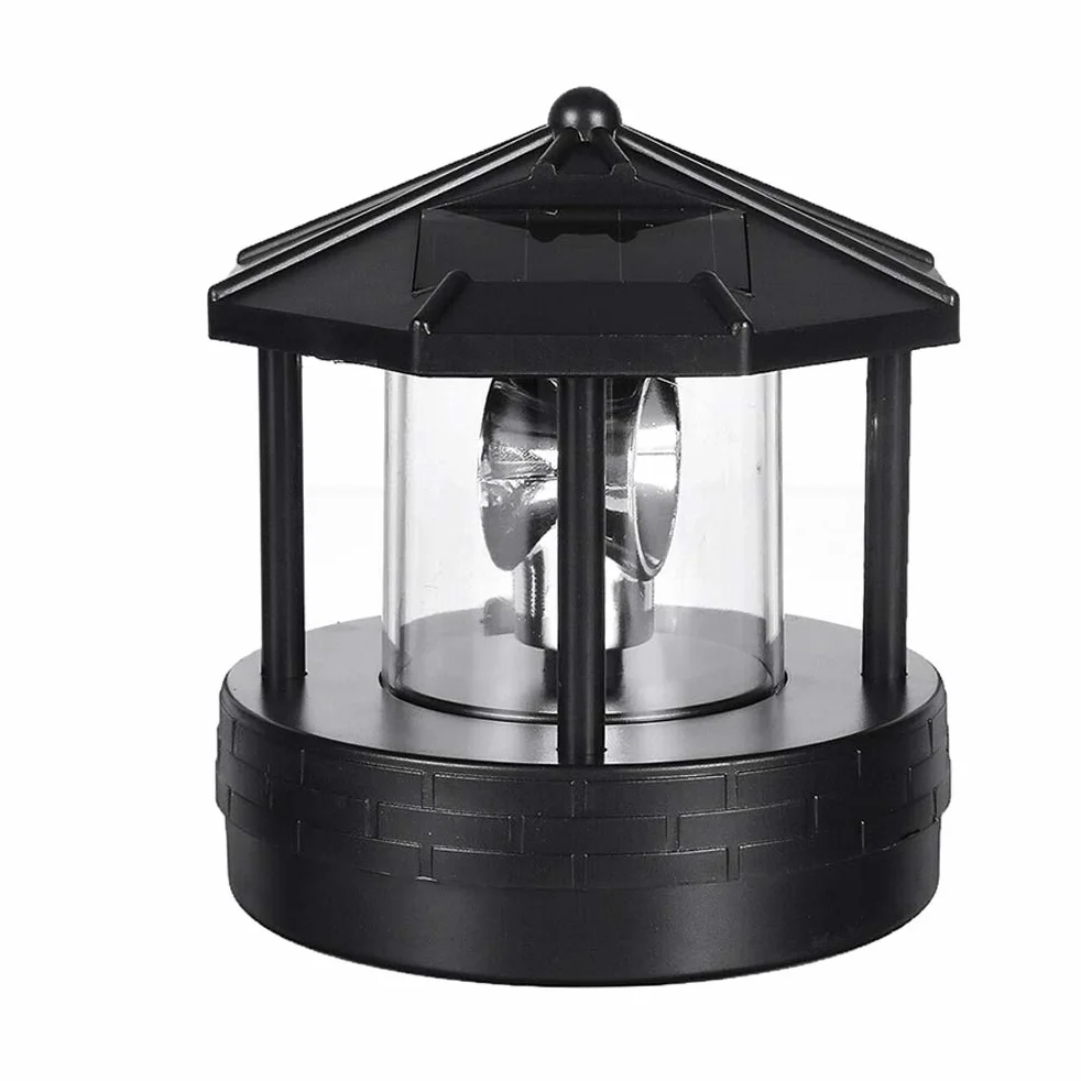 Phare à énergie Solaire, Tour de Balise Lumineuse Solaire, éclairage 360 Degrés, Abat-jour Rotatif, Allumage Automatique 1.2V pour Patio