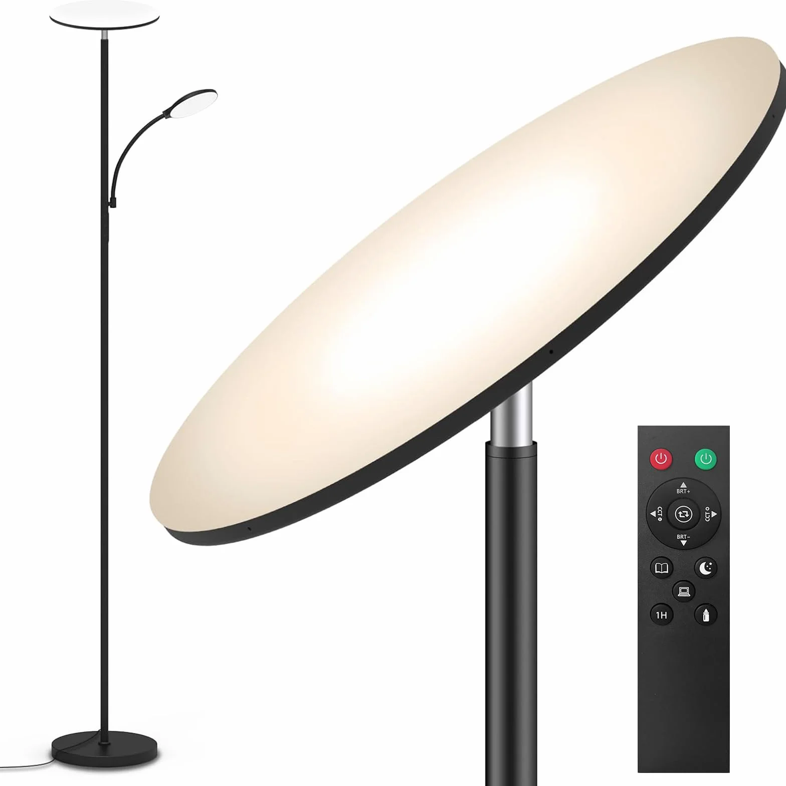 Lampadaire LED 44W 4500LM Dimmable 2700K-6500K avec Télécommande et Contrôle Tactile